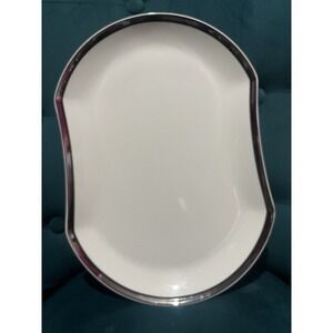 MIKASA China SOLITUDE Platinum‎ Narumi Japan Hourglass Platter 10.5"x14.75" MCM